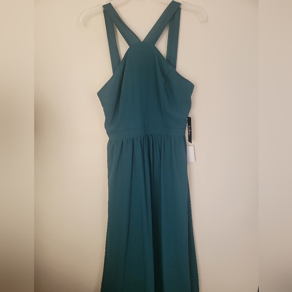 NWT Lulus Air of Romance Forest Green Maxi Dress Size Large - Picture 4 of 13
